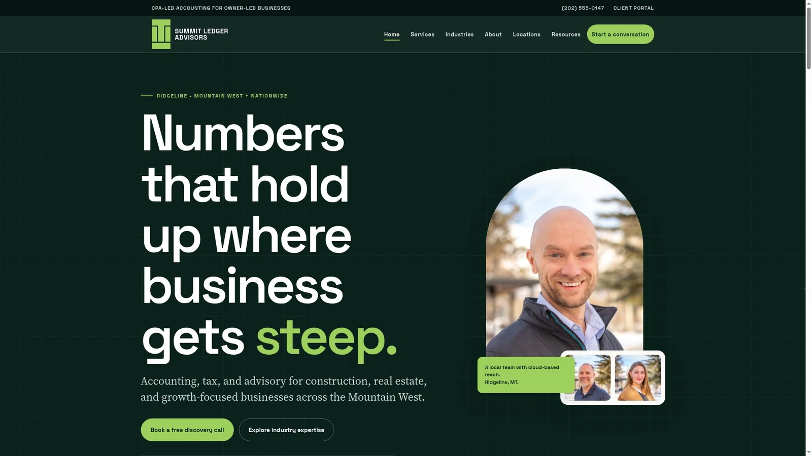 Summit Ledger accounting website homepage
